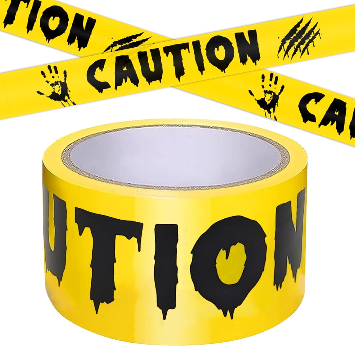 Image of Halloween Decorations Caution Tape, 2inch X 82feet Yellow&black Hazard Warning Tape For Spooky Indoor&outdoor Decorations, Safety Barrier For Party, Door, Yard, , Diy Creepy Scene