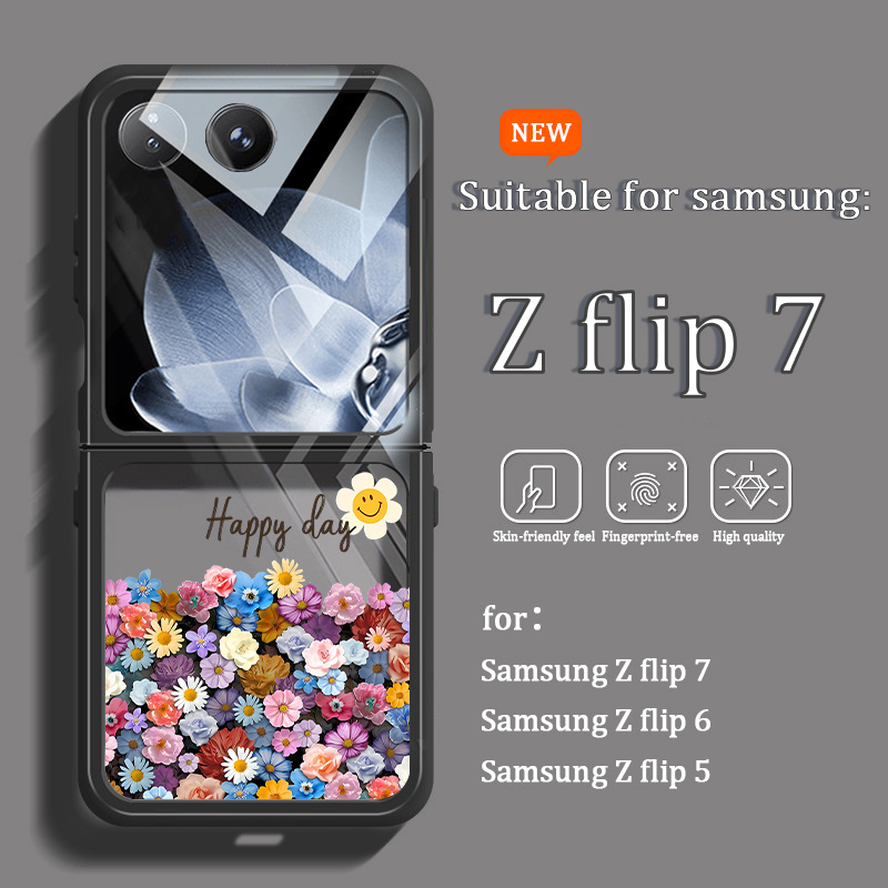 TEMU Phone Case - Suitable For Galaxy Z Flip 7/ Z Flip 6/ Z Flip 5 Phone Cases, Folding Cases, Cream Cases, New Styles, Soft Cases, Outer Cases,