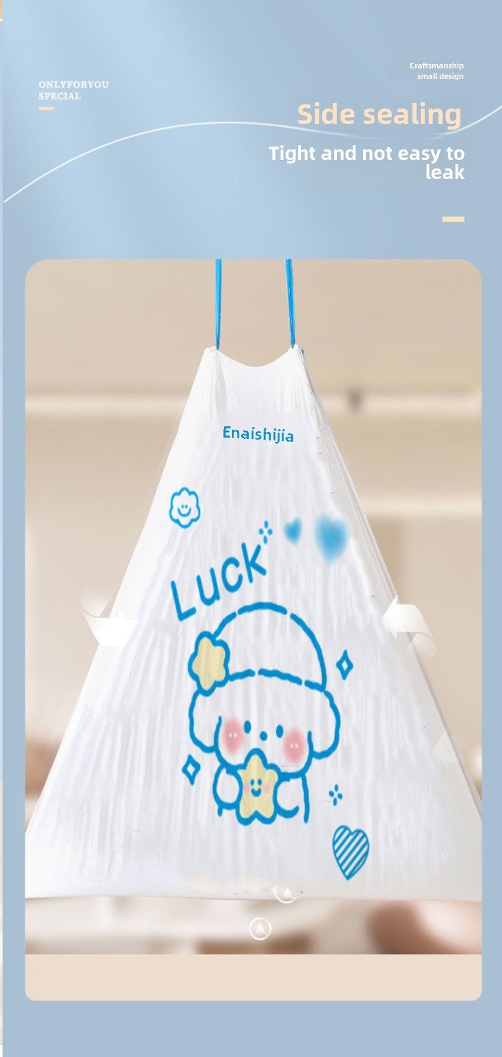   pack cute rabbit print drawstring trash bags disposable plastic garbage bags for kitchen multipurpose household use thickened design details 7