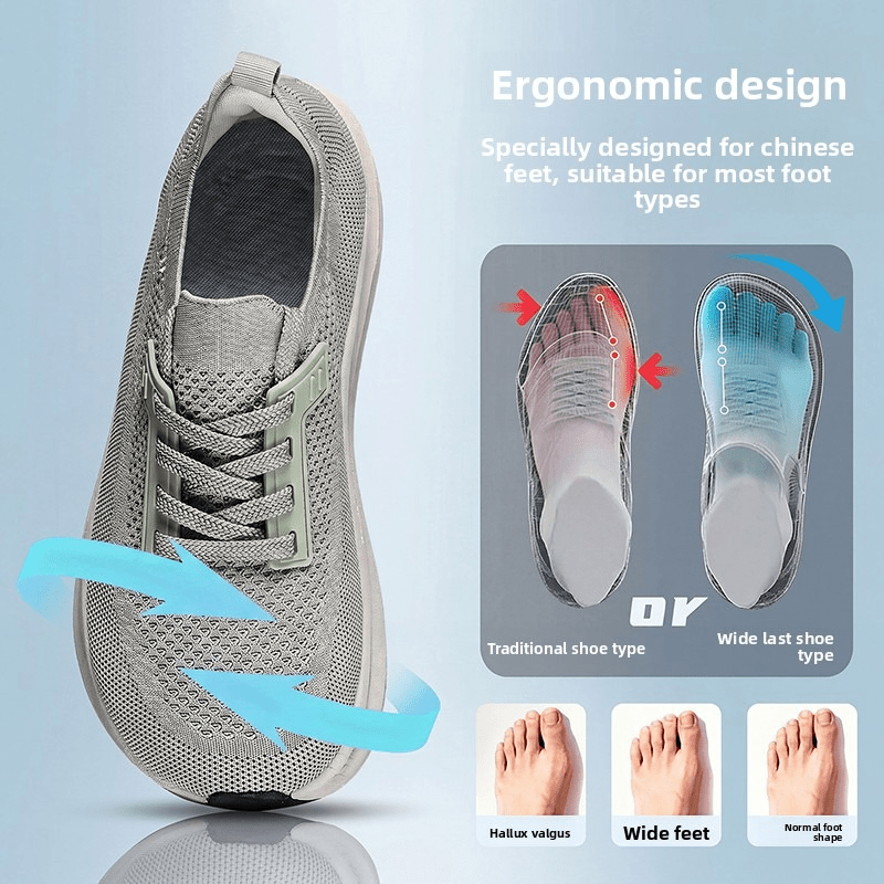 Men's Wide Width Sneakers with Extra Wide Toe Box for Running