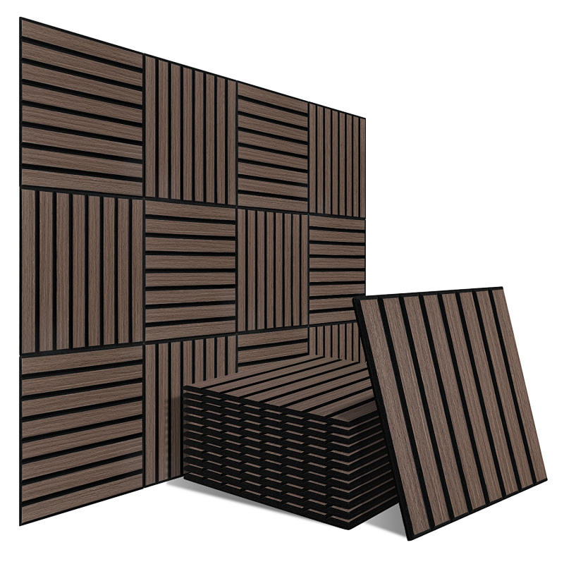 12pcs Acoustic Wall Panels 30 X 30 X 1cm Felt Audiosilk Absorption Sheets Self Adhesive White Oak/ Thick Pads Pad Proofing Insulation Interior Decoration Sound-proofing Panels Wooden-look Wall Panels