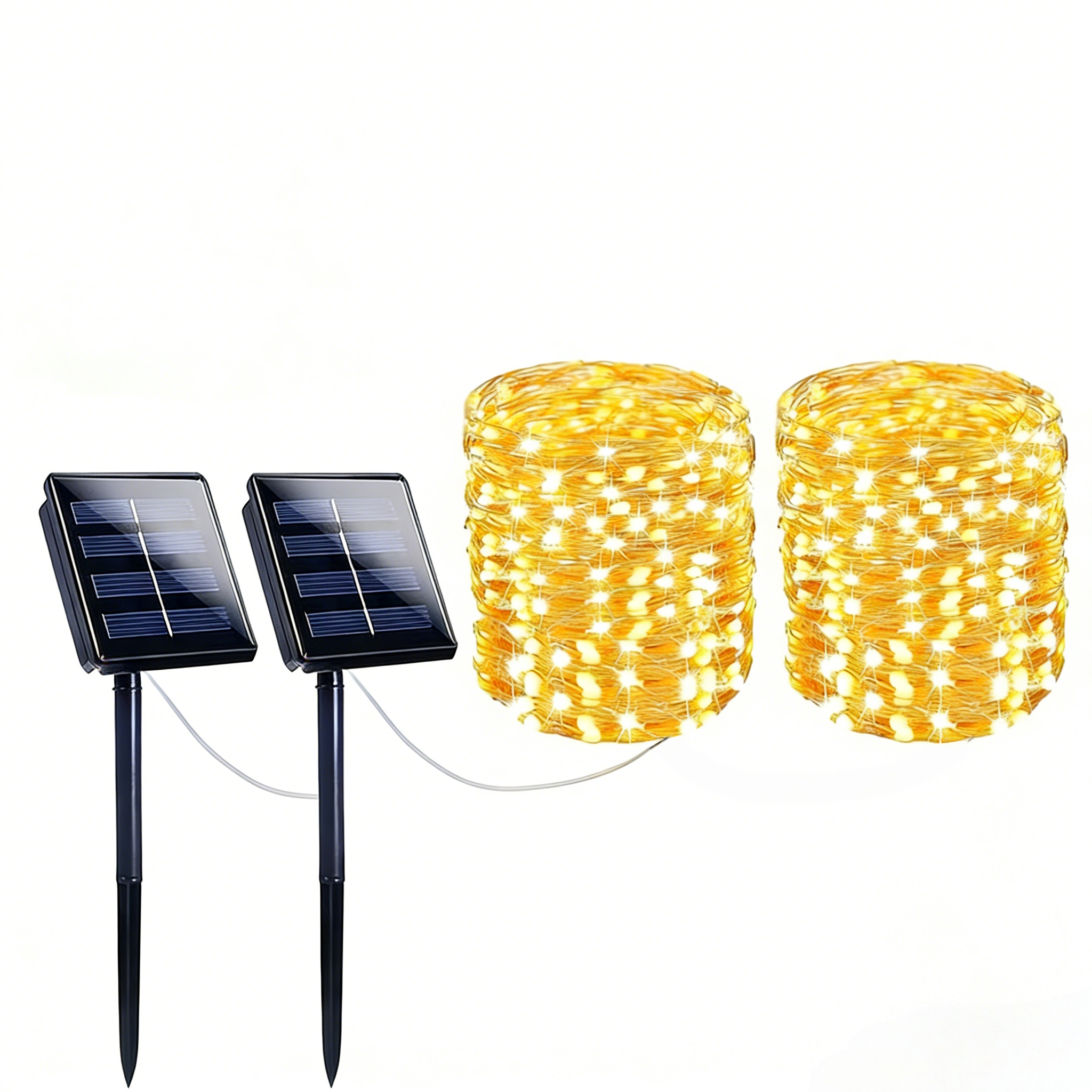 TEMU 4/2/1-pack 160/78/39-foot Solar String Lights - 400/200/100 Led Outdoor Fairy Lights, 8 , Ip44 For Garden, Patio, Tree Decoration - Perfect For