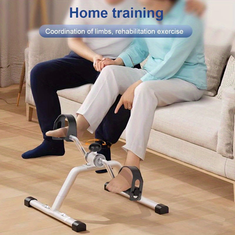 stainless steel adjustable   exercise bike for seniors - mechanical control, non-foldable home gym equipment with padded handles & footrests, space-saving design for indoor workouts, exercise bike for elderly, indoor exercise, sleek metallic  , durable construction, without battery details 3