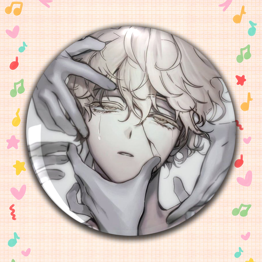 TEMU 1pc 2d Flat Men's Casual Circular Badge | Anime Cartoon Brooch, Fashionable And Gorgeous Accessory, Unisex Pin, Suitable For Fun Gifts Between