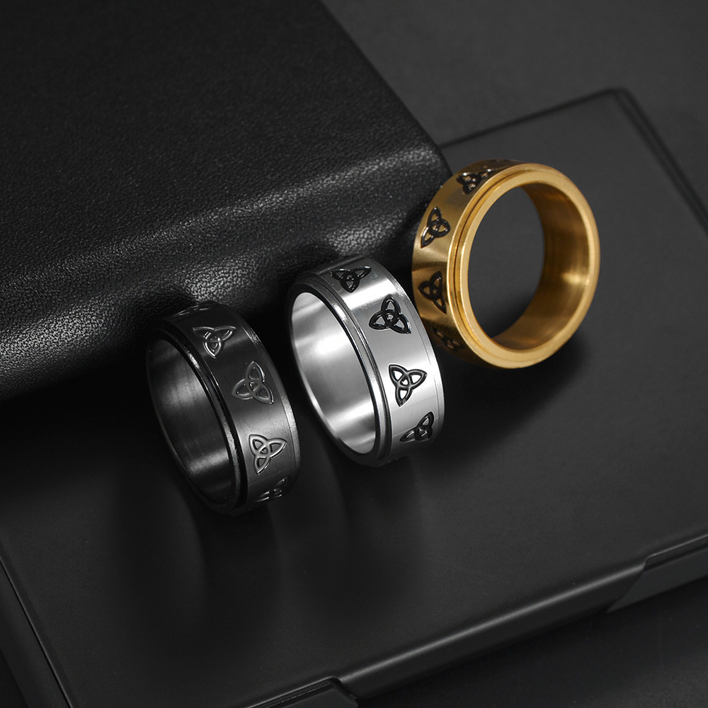 mens new   knot   rotatable stainless steel elegant decompression ring fidget ring adjustable ring minimalist ring bohemian style polished     metal decorative ring fashion ring jewelry lovers gift for him Product details 1