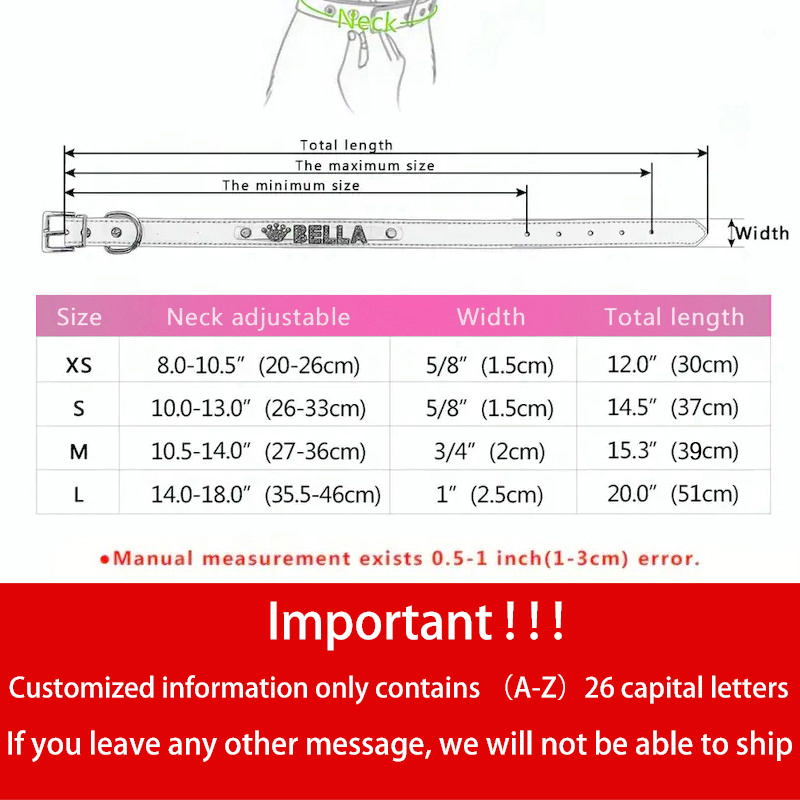 Personalized PU Leather Dog Collar with Exquisite Pendant, Custom Tag