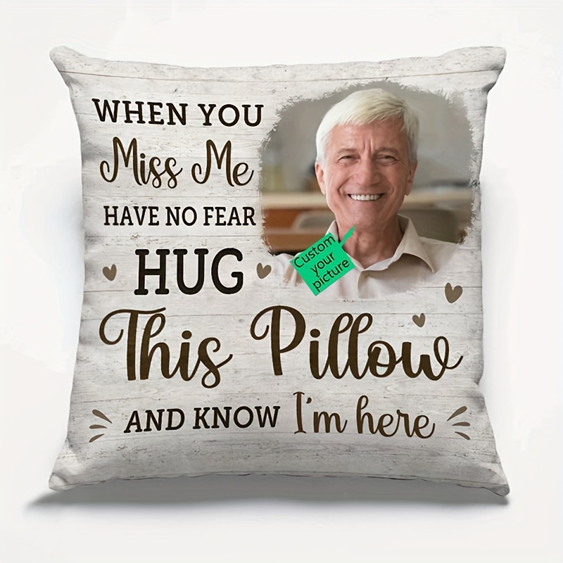 TEMU Customized 1pc Personalized Single-sided Short Plush Pillowcase, A Commemorative Gift. "hug This Pillowcase When You Miss Me." Home Decor.