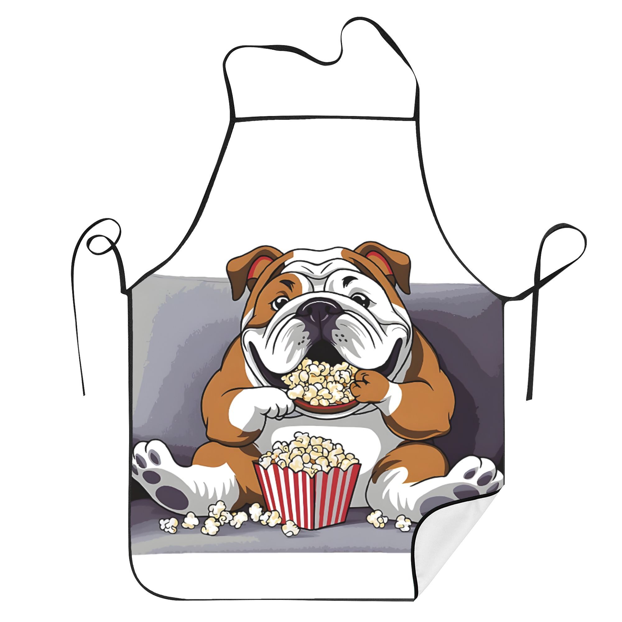 

Movie Night Bulldog Kitchen Apron