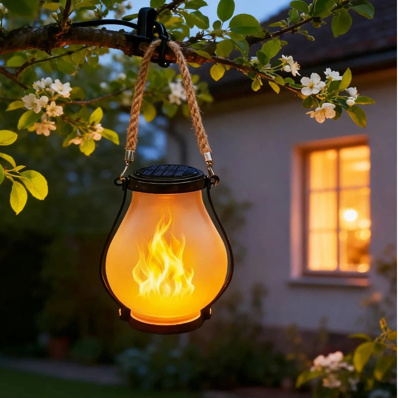 Solar Lanterns Outdoor with Realistic Flickering Flame
