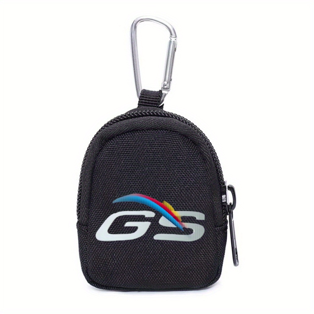 1pc Zipper Coin Pouch With Keychain - Black Oxford Fabric Wallet Organizer, Secure Zipper Closure, , Ideal For Sports & Travel