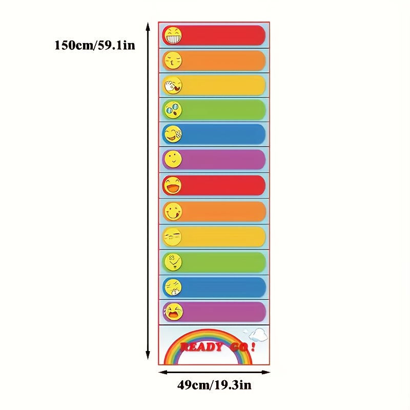 TEMU Rainbow Scroll Game Scoreboard- 10 Levels, 9-9, 59.0inch Length, Colored - Suitable For Family , Team Building, Outdoor Activities, Graduation