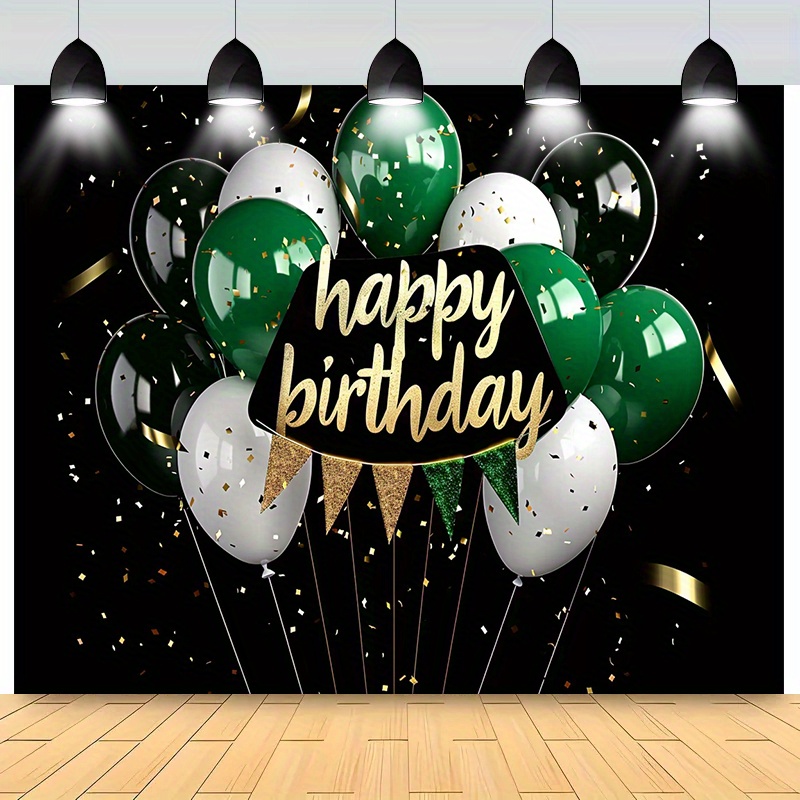 Décoration D'Anniversaire 40 Ans Pour Femme Et Homme, Thinbal - 40 Ans - Ballons Verts Et Dorés Avec Bannière Happy Birthday - Pomp - Maison