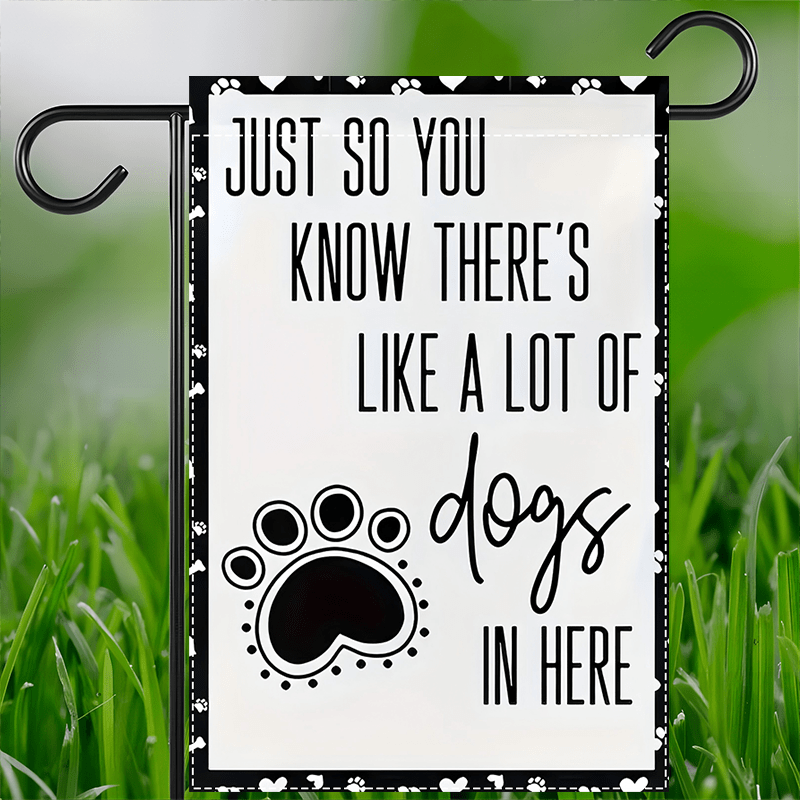 

Dog : Polyester Garden Flag - 'lots Of Dogs Here' Design, Double-sided & Waterproof, All & Festivals, Indoor/outdoor Use, 12x18 Inches, No Pole Included, Dog Garden Flag