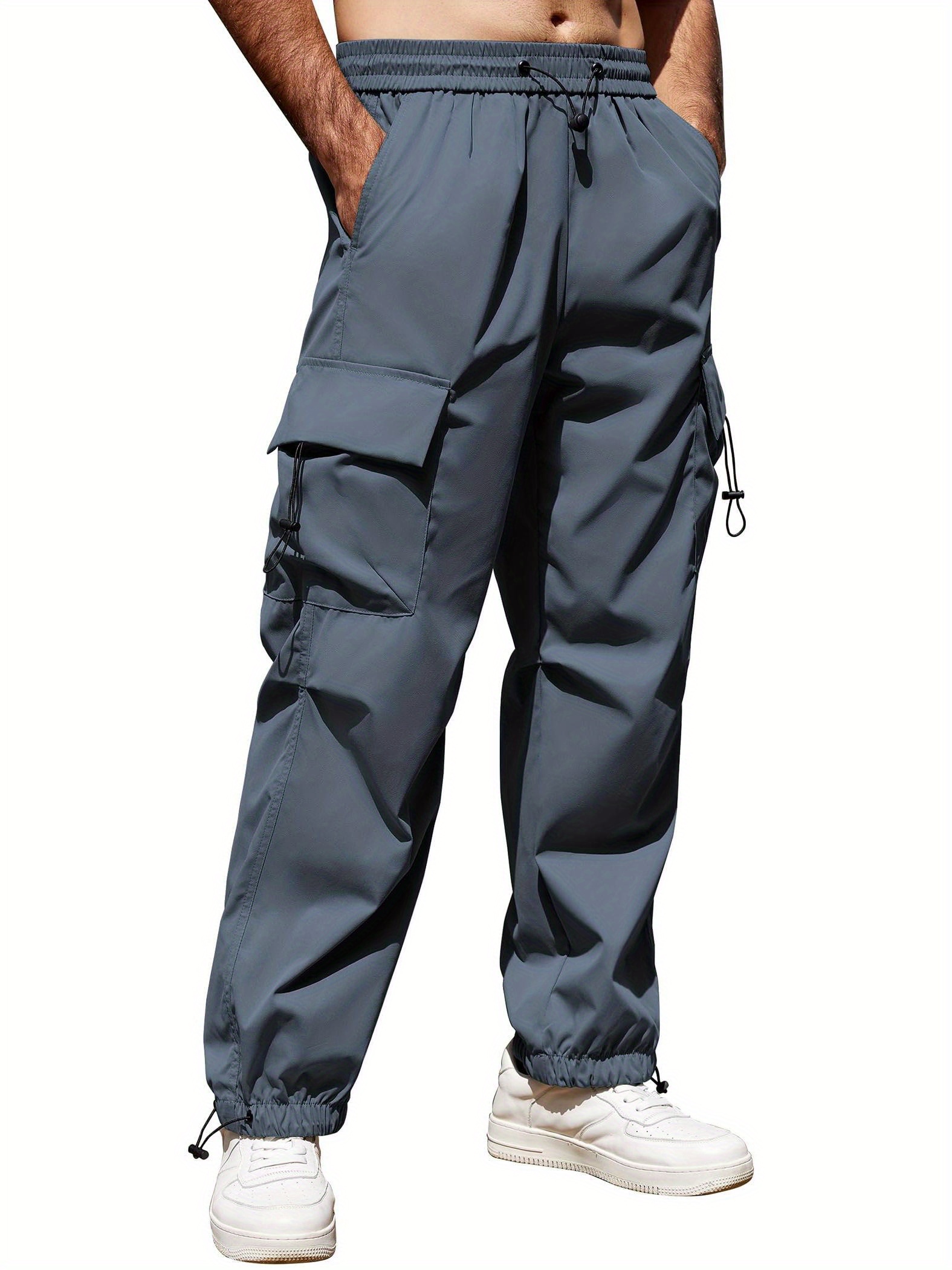 men's baggy cargo pants trendy casual parachute pants - Temu