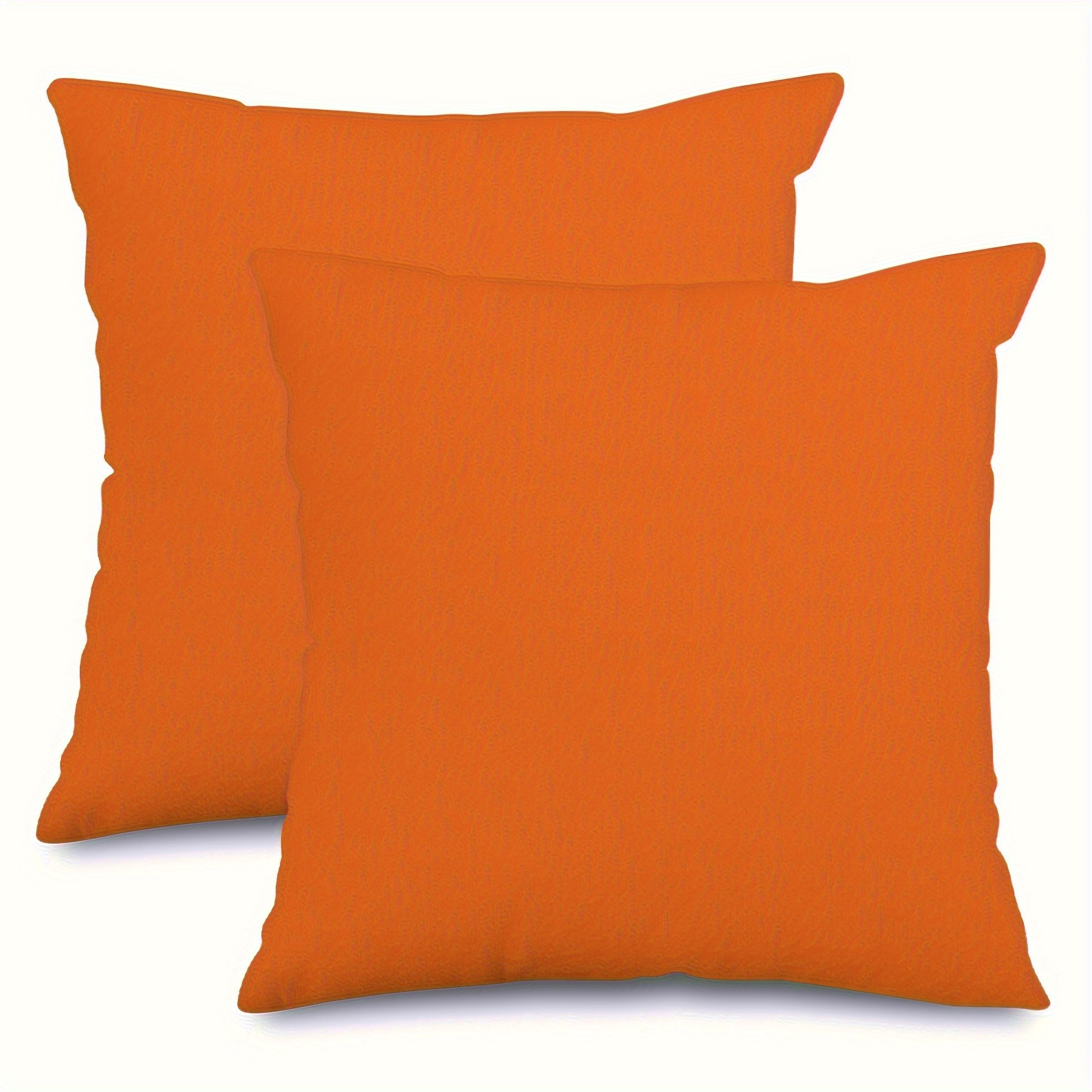 TEMU Lot de 2 taies d'oreiller imprimées 2D sur une seule face, imprimé orange chaud uni, décoration d'intérieur simple et polyvalente de style