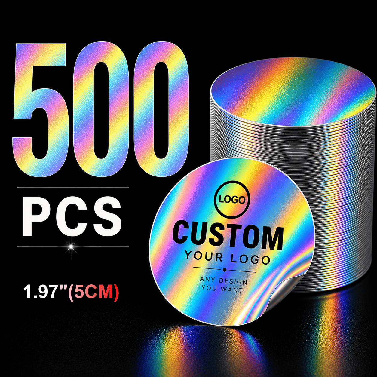 Personalized Custom Holographic Stickers, 3/4/5/6CM