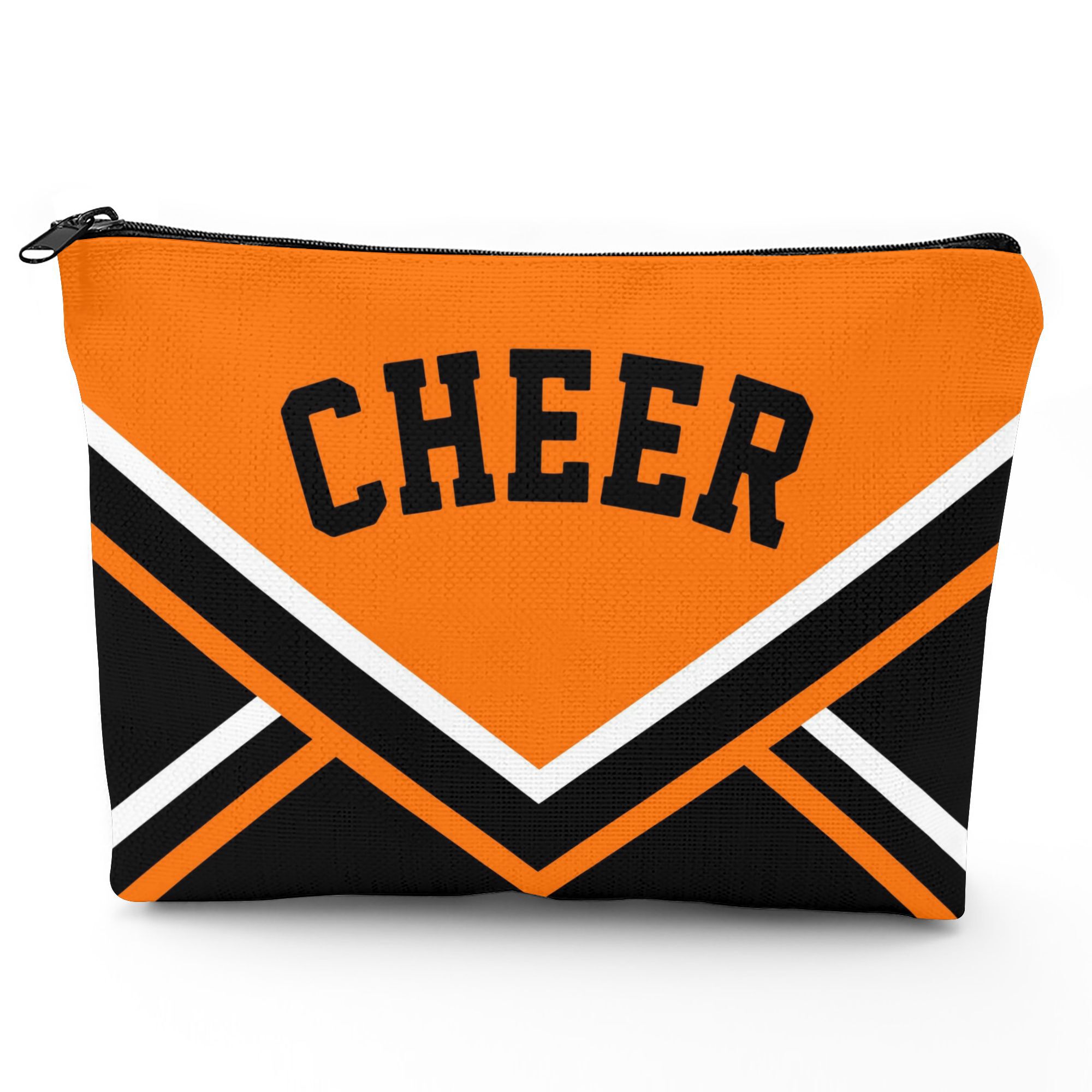 TEMU Cheer Orange Black Makeup Storage Pouch For Daily Outfits And A On The Go