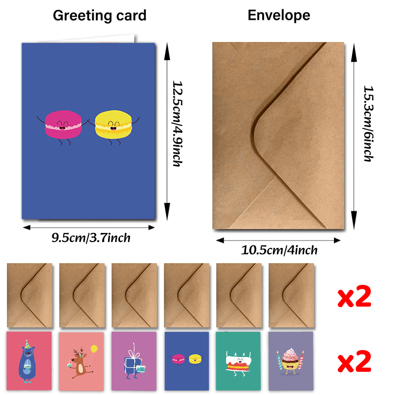 TEMU 24pcs Happy Birthday Card With Envelopes For Anyone - Cute Animal , Thank You Cards, Unusual Items, And Gift Cards
