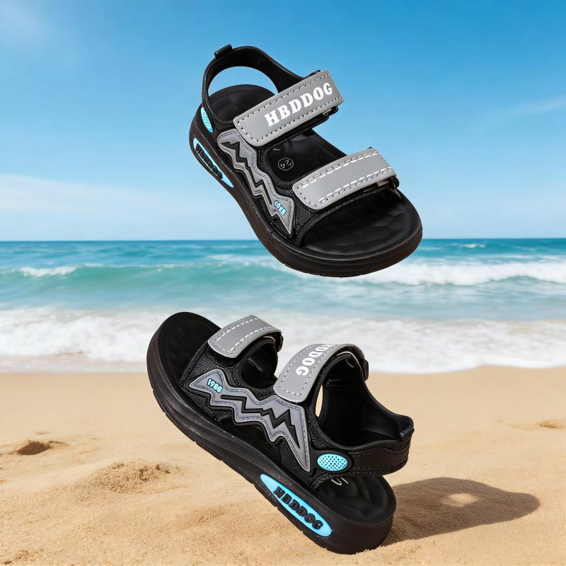 TEMU Sandales d'été neuves à semelle souple pour étudiants, enfants de taille moyenne à grande, chaussures de plage confortables, sandales tendance