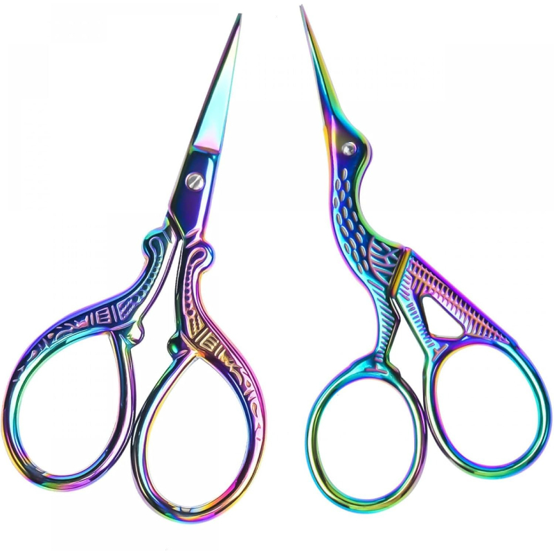 TEMU 2pcs Ciseaux à Broderie Petits Ciseaux de Couture Acérés en Acier Inoxydable 3.6 Pouces pour Œuvres d'Art, Crochet, Couture, Enfilage
