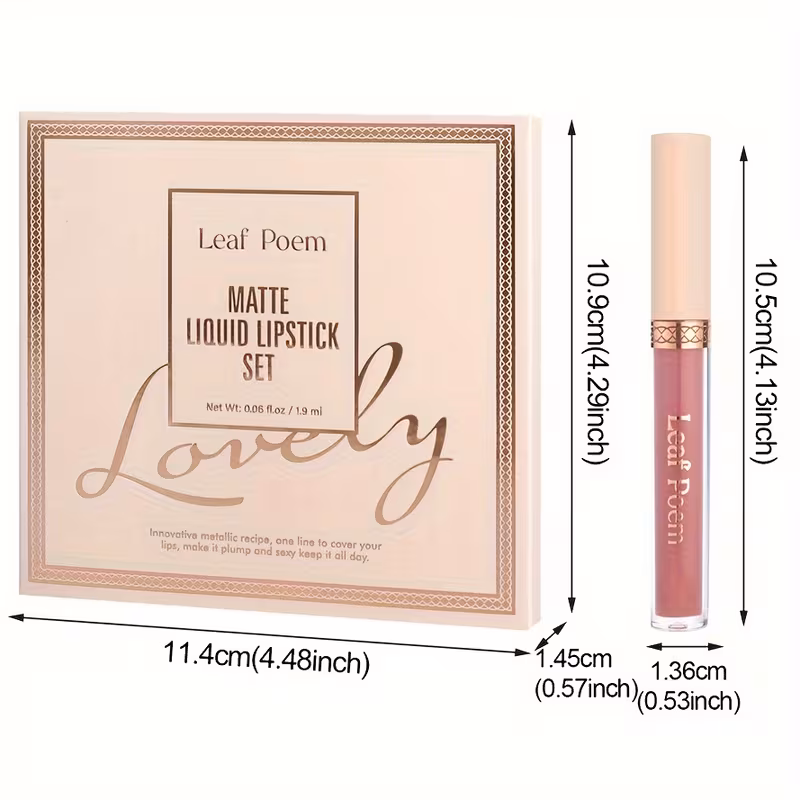 ensemble de 8 rouges à lèvres mats - waterproof, non collant, , brillant à lèvres en de , rose, violet et rouge avec squalane végétal Détails du produit 6