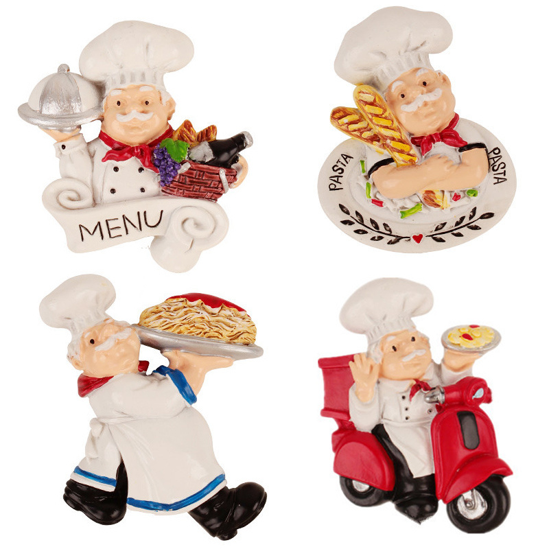 Themed Statue Wall Art 4pcs Set | Retro Kitchen Decor Wall Art For Cafes And Restaurants | Creative Gift