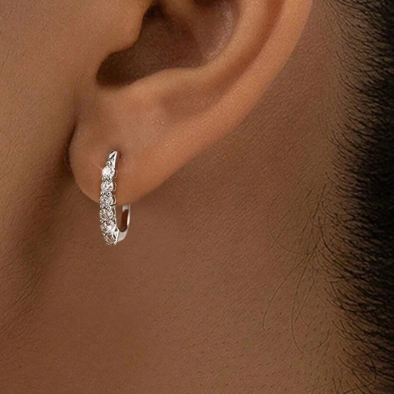 Women's 0.6 Carat Moissanite Hoop Earrings, Exquisite Gift Option
