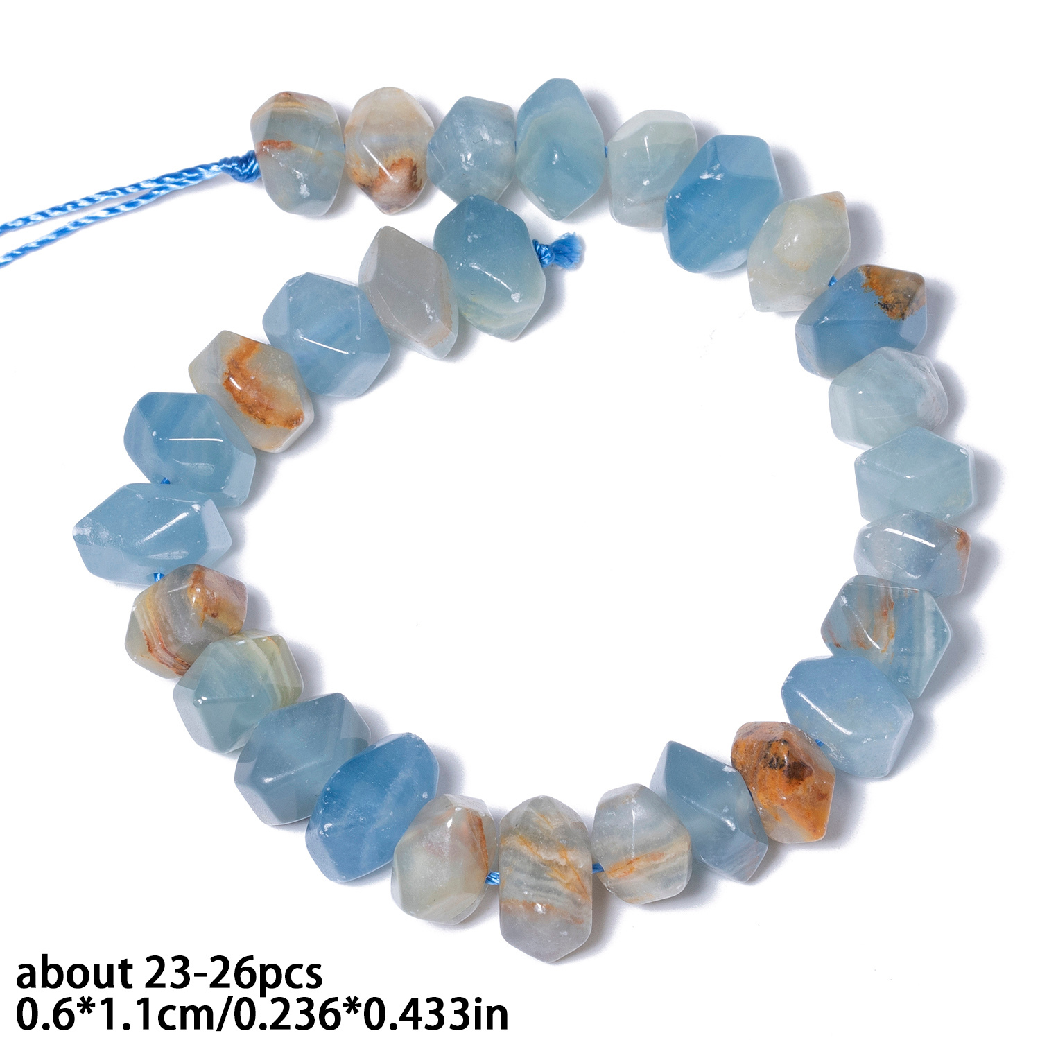 TEMU Perline irregolari in AA blu da 6X11 mm per creazione di gioielli, braccialetti, ciondoli e accessori