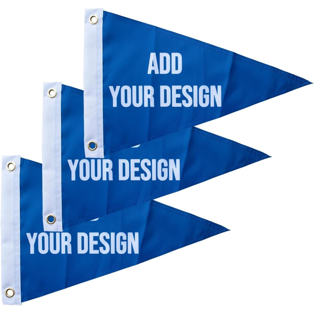 TEMU 3pcs Custom Boat Flags Personalized Small Flags For Boat (triangle 12x18 Inch) With 2 Brass Grommets