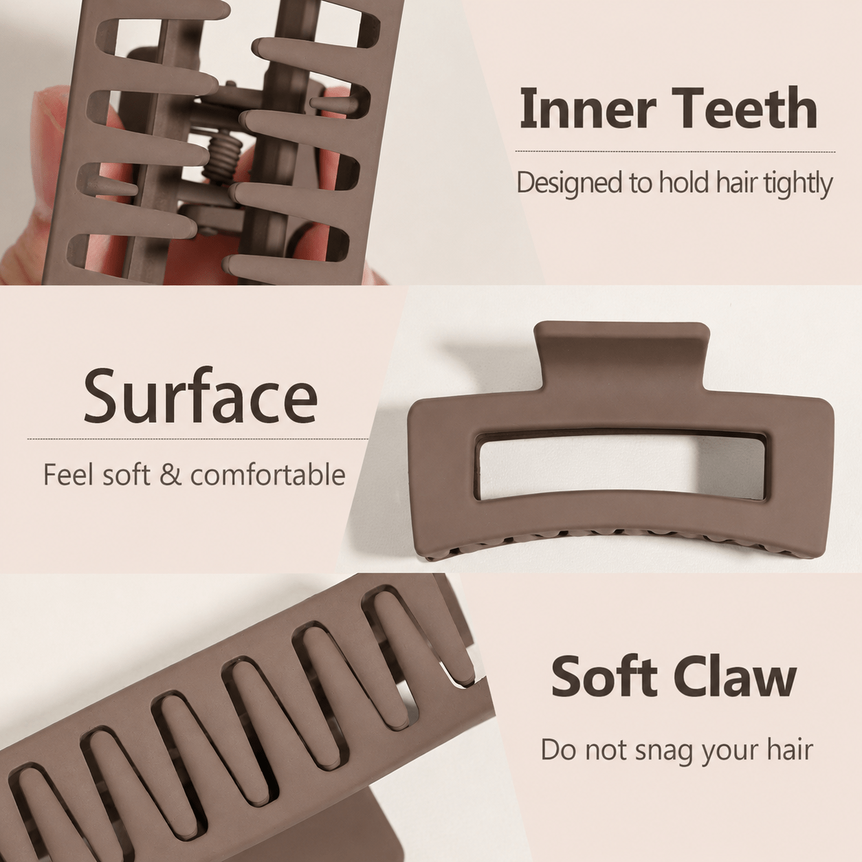 8pcs Large Matte Hair Claw Clips, Assorted Colors