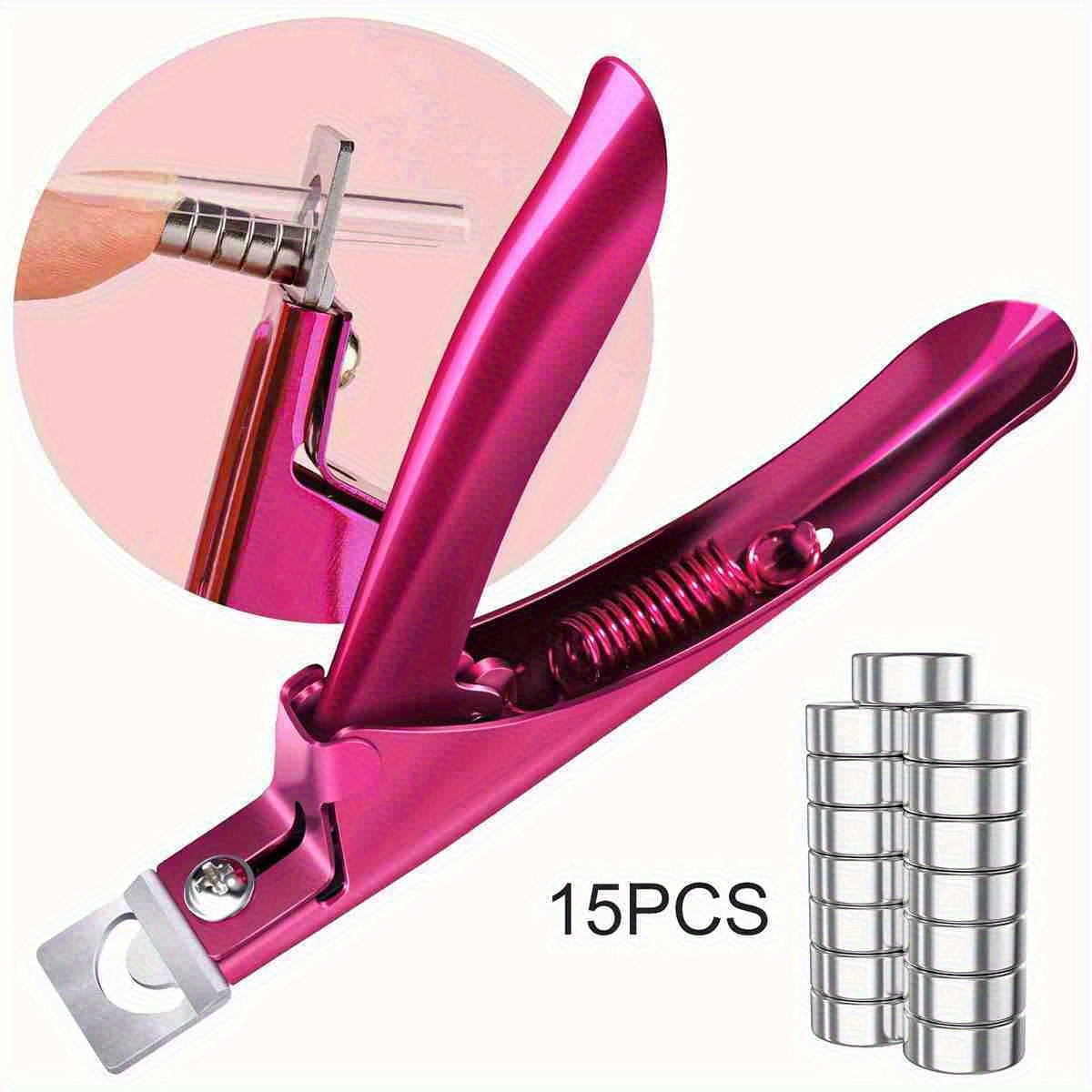 Cortador de Uñas Acrílicas Acero Inoxidable Recortadora Arcoíris Tijeras U Punteras Falsas Recortadora Herramientas de Manicura Corte Recto