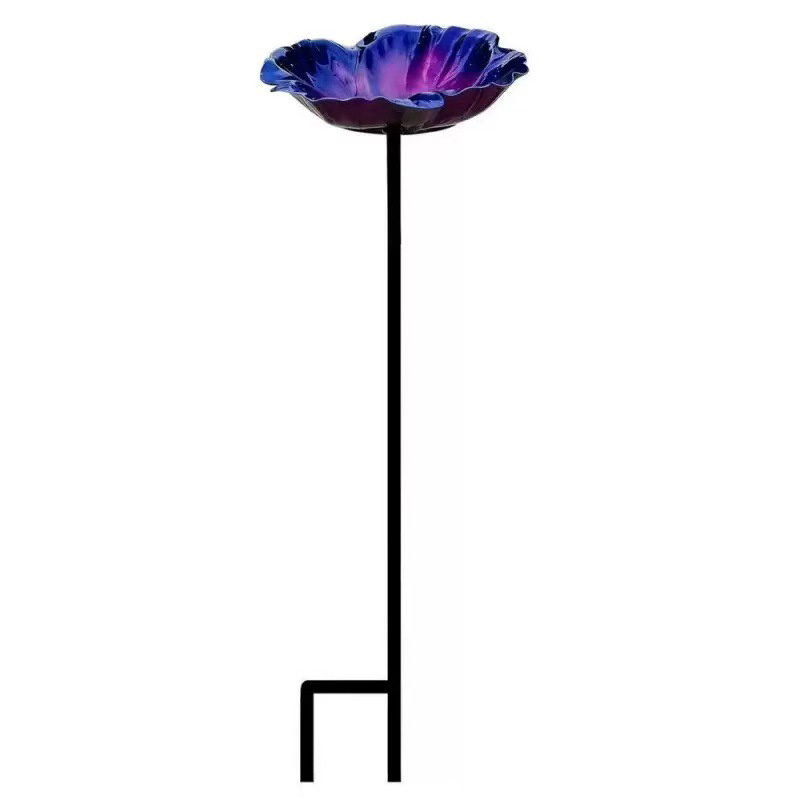 TEMU New Hot Item: 1pc Metal Flower Bird Bath, Garden Floral Shaped Watering Station, Courtyard Garden Insect Watering Decorative Ornament, Vintage