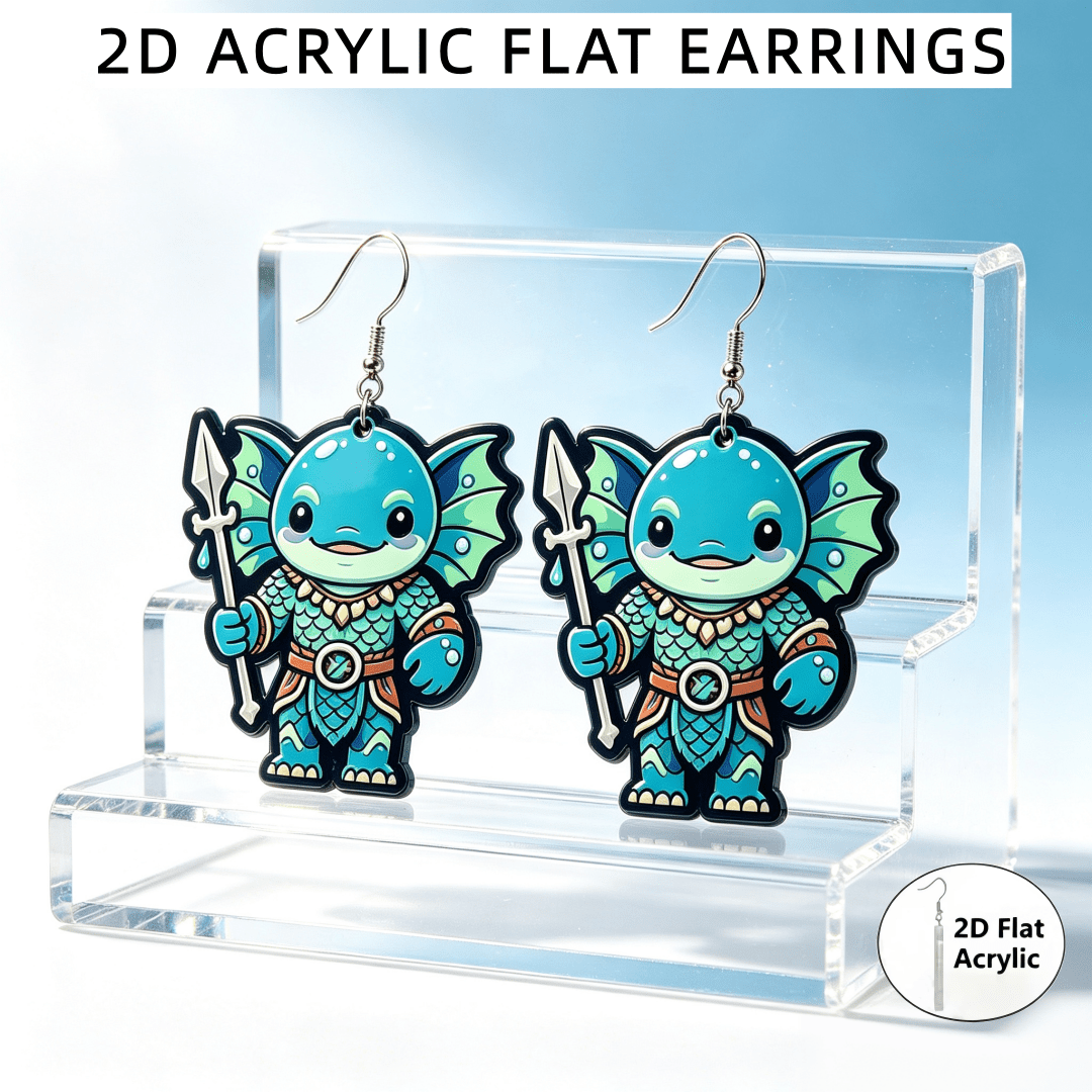 Women's Cute Water Warrior Monster Acrylic Dangle Earrings