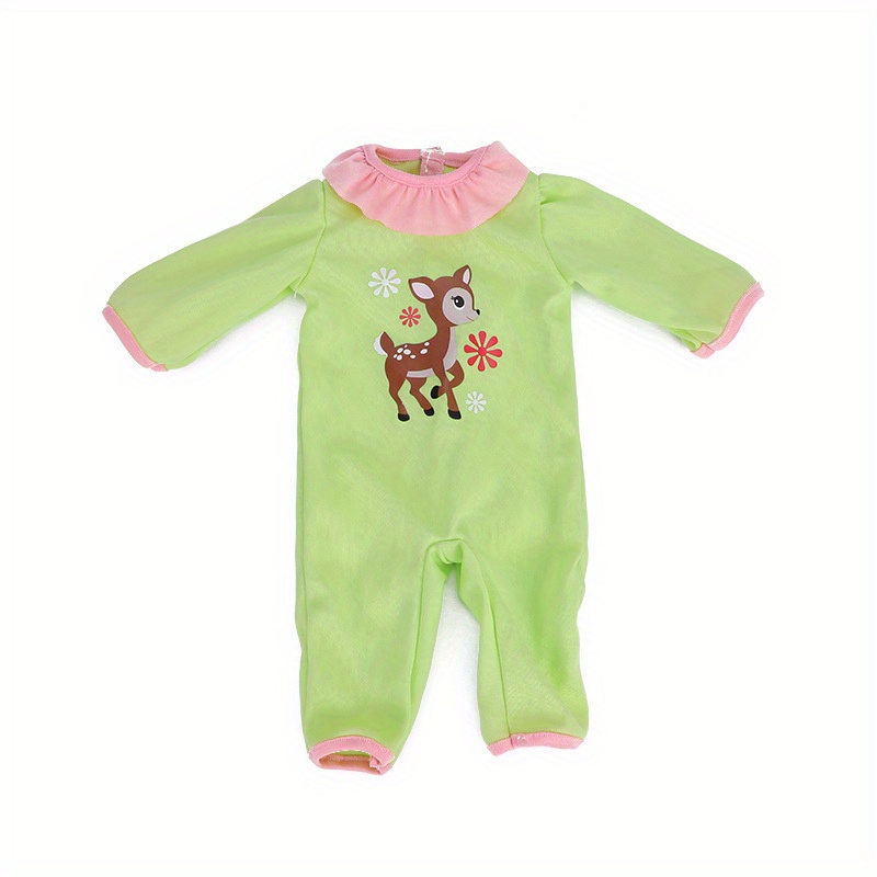 TEMU Body verde a tema renna per da 17 pollici, vestiti per bambola da 43 cm, accessorio per vestiti per bambole