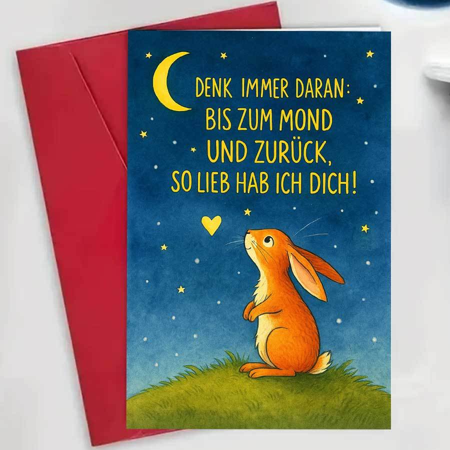 1pcromantic Greeting Card With A Cute Bunny And Stars Perfect For Expressing Love To Or Special On Anniversaries Birthdays Or Just Becauseenvelope + Card