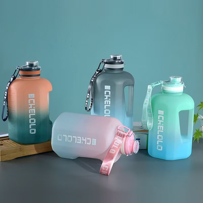 Large Capacity Water Bottle | Leakproof Sports Kettle for Gym & Outdoor | Insulated Summer Fitness Jug with Straw | Trendy Big Belly Cup for Men Women | Heat-Resistant Portable Hydration Bottle with Time Marker