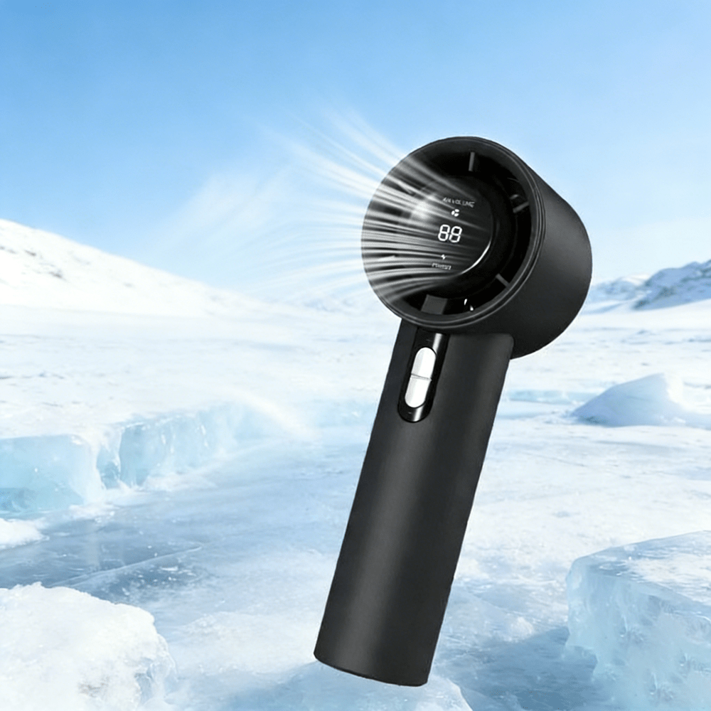 Portable Handheld Fan - Powerful Cooling With Digital Display, Usb Rechargeable Travel Outdoor Fan, Gift For Men And Women, Suitable For Desks, Bedrooms, Dorms, And Outdoor Travel