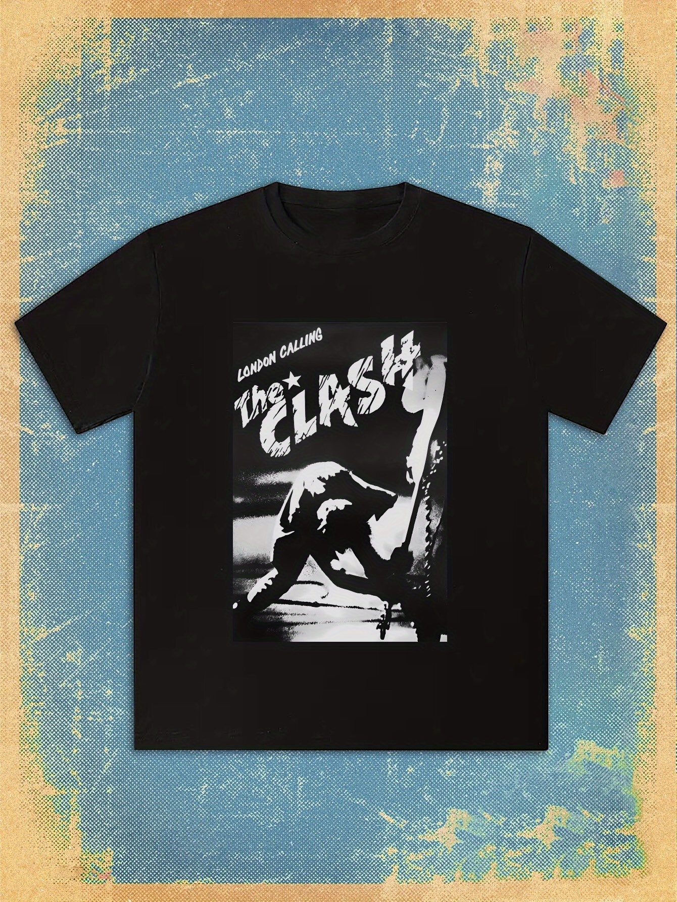 camiseta gráfica rock hombres estilo punk heavy metal cuello