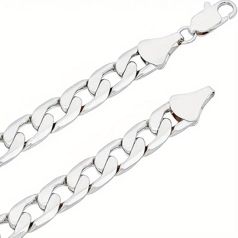 925 Sterling Silver 9mm Cuban Chain Necklace & Bracelet Set