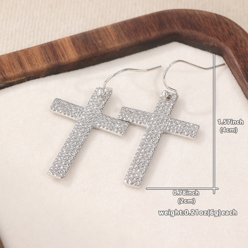 Christian Cross Dangle Earrings, Artisan Handmade