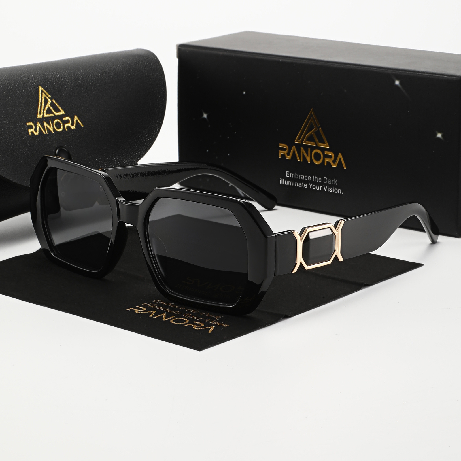 ranora large frame cat eye sunglasses fashionable face  display picture 3