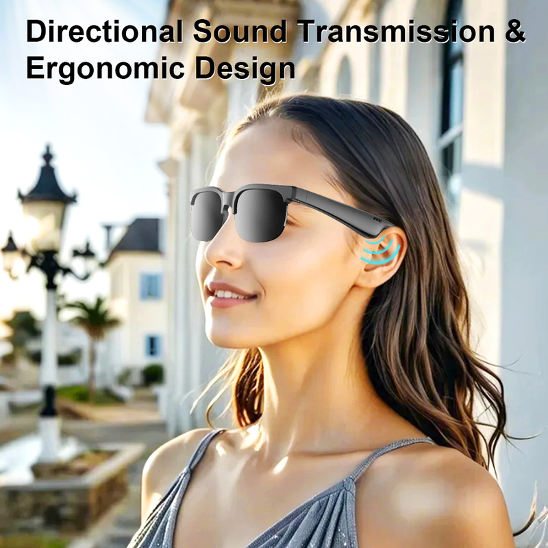 2-In-1 Wireless Audio Glasses with Wireless, USB-C Charging, Stereo Sound, Compatible with Smartphone, Tablet, PC, Laptop - Lightweight Glasses for Gaming, Music, Video Calls - Compatible with Wireless Devices, Multimedia Audio