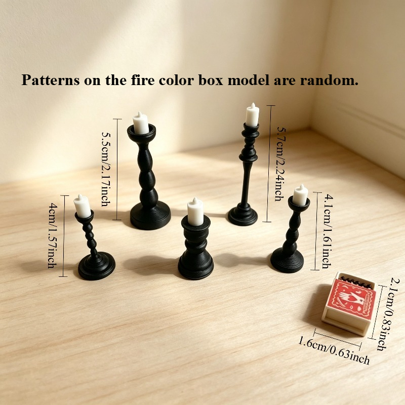 TEMU Collection de 11 pièces de miniatures de bougeoirs miniatures de simulation (style et couleur aléatoires pour boîte d'), ornements, adaptés pour