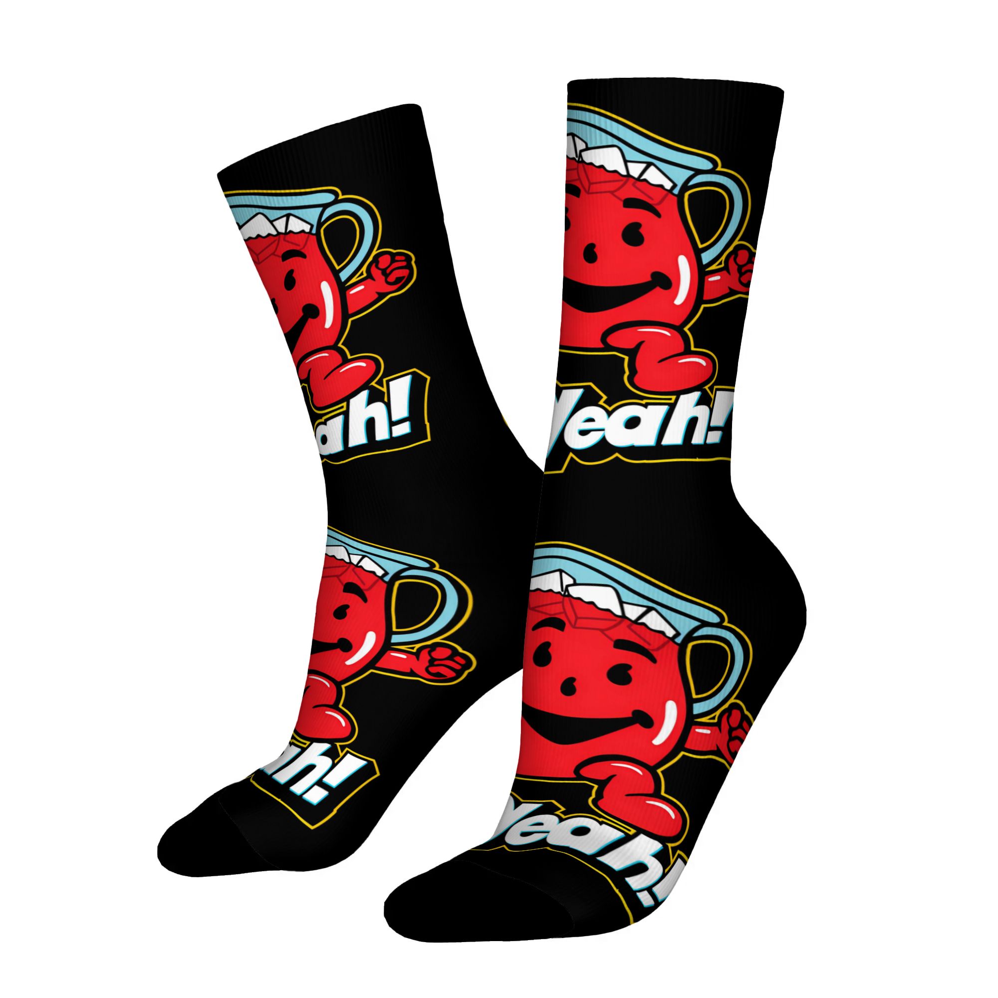 TEMU 2d Print Design Hey Aid Men's Novelty Crew Socks, Mid-calf Socks, Sports & Daily Wear