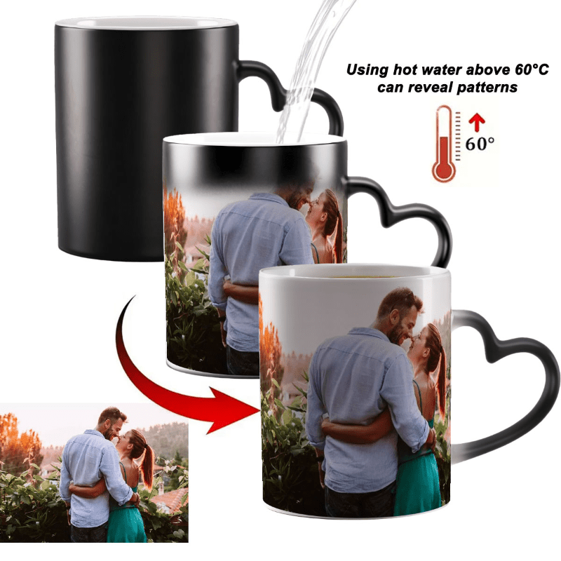 

Custom 1pc 330ml/11oz Personalized Heat Sensitive – Photo Changing Coffee Cup For Hot Beverages, No Battery, Father's Day, Day, Christmas, Thanksgiving, Valentine's Day Gifts –, Hand Wash Only