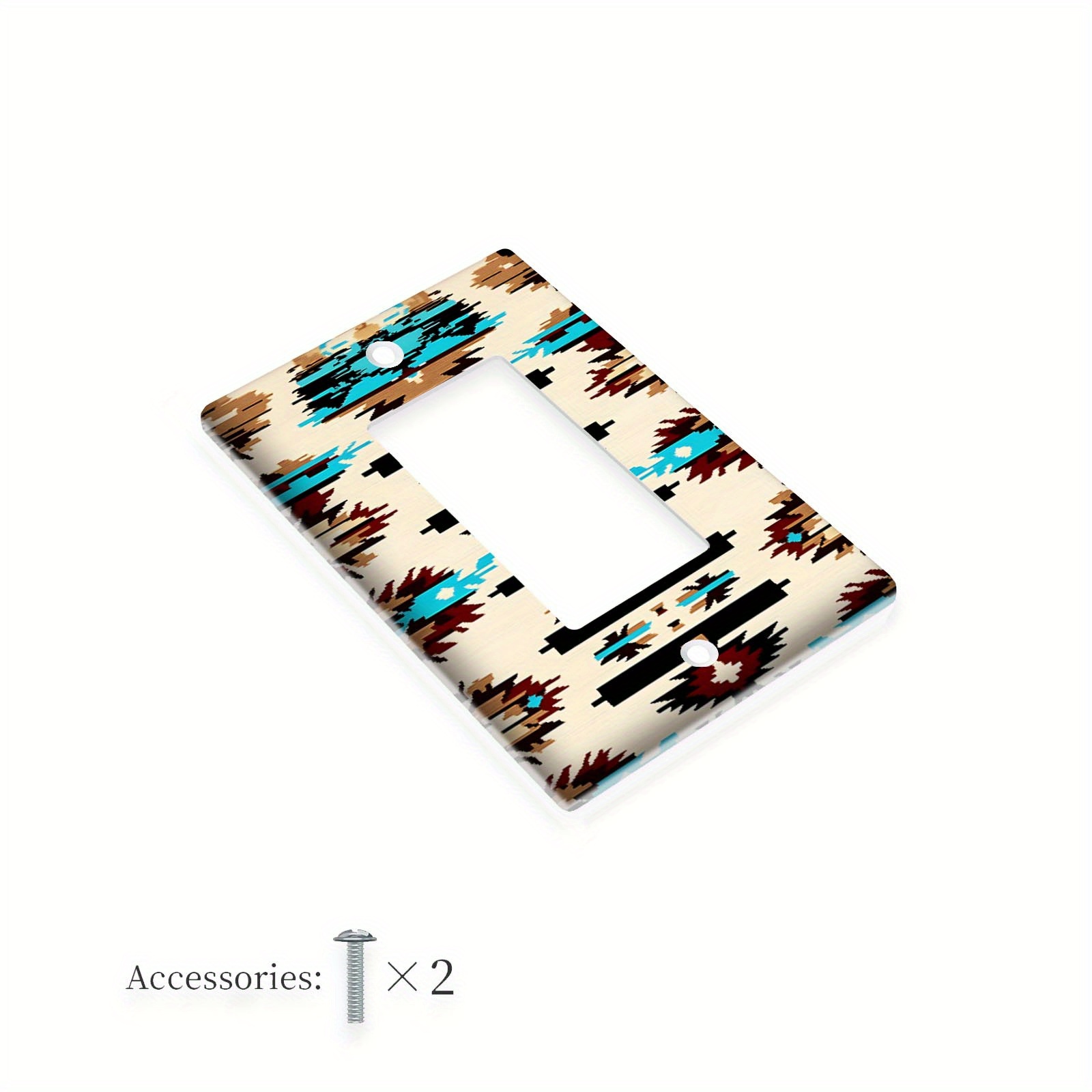 TEMU 1gang Or 2gang Geometric Light Switch Cover | Electric Wall Plate, Electrical For Bathroom, Home, Living Room, Study Decor - Pack Of 1