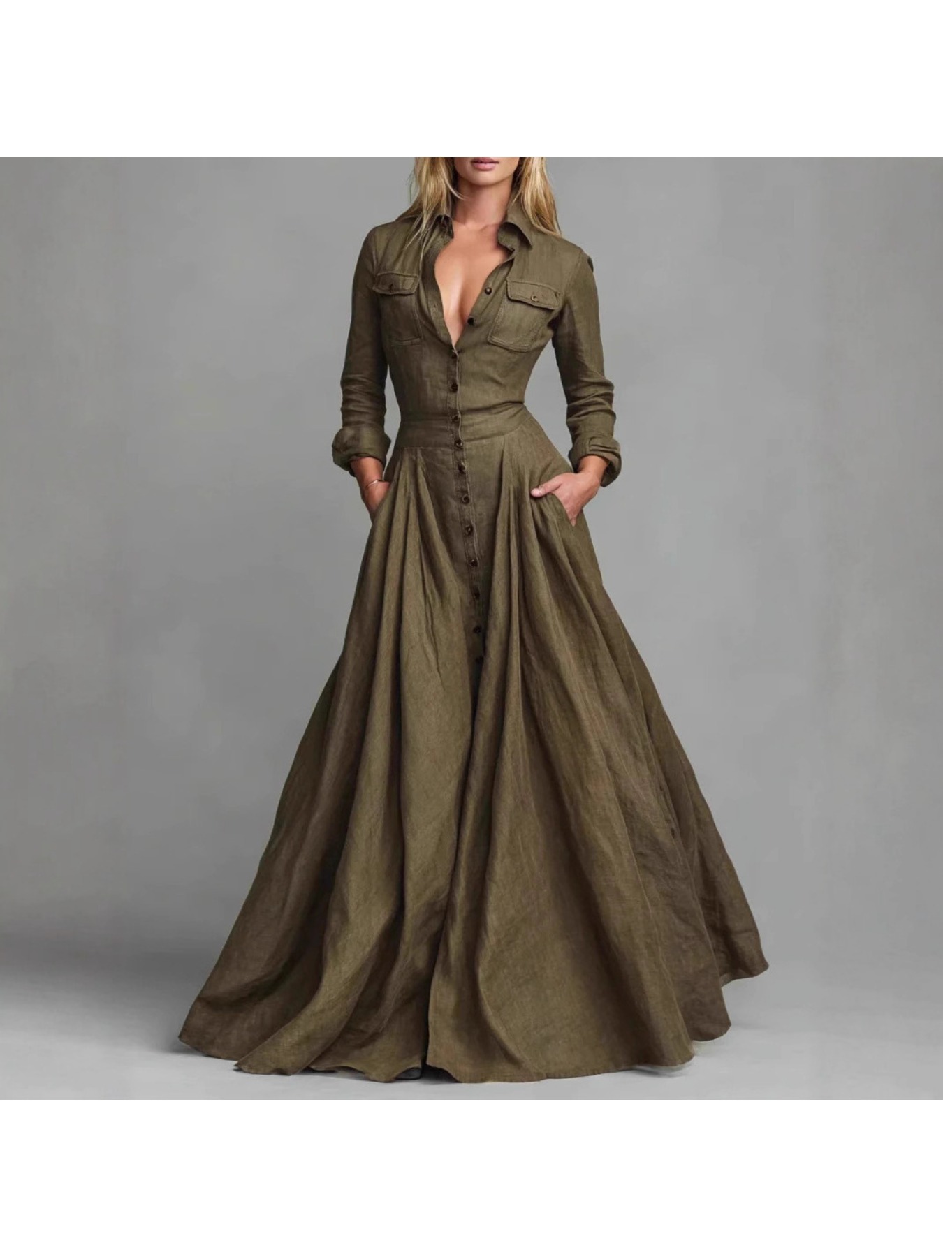 open lace back dress Primavera 12185 Long Formal Dress Platinum / 20