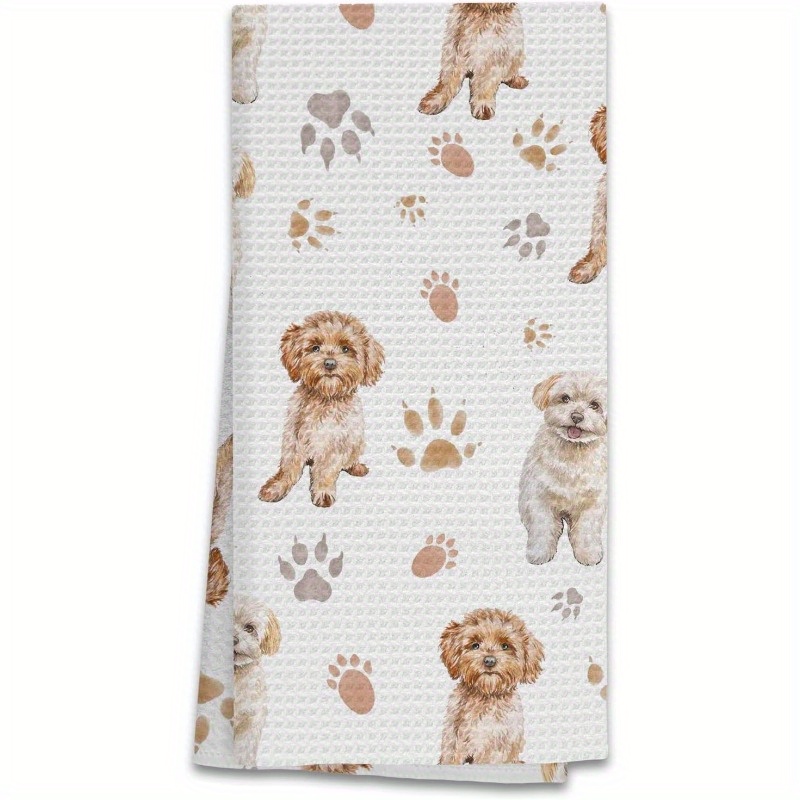 TEMU 1pc 18*26inch Dog Kitchen Towel, Gifts For Dog Lovers, Dog Bathroom Decorative Hand Towel, Kitchen Cute Towel Tea Towel, Dog Mom Gift, Dog Kitchen Bathroom Decor