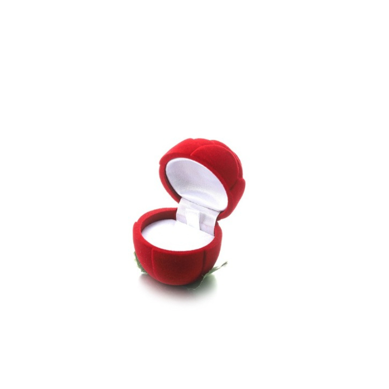 TEMU 1pc Elegant Jewelry Box Compatible For Wedding, Anniversary & Valentine's Day - Soft Roses & Plastic-look Interior Ring Display Case, Proposal