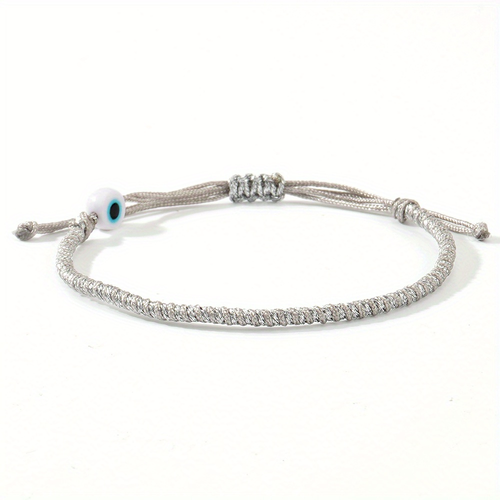 Boho Tribal Beaded Bracelet with Evil Eye Charm